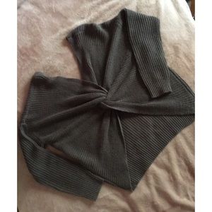 Dark grey twisted back knit sweater